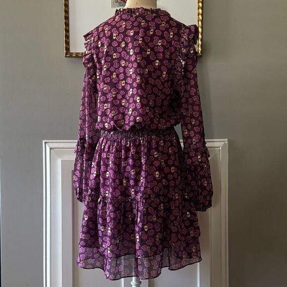 Joy Joy Dress sz Medium Ruffle Tiered Mini - Picture 5 of 15